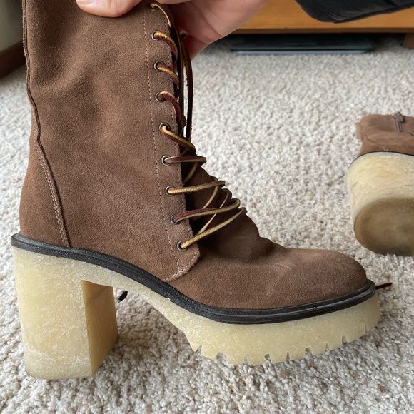 Free People Dylan Lace-Up Boots in Taupe - Picture 4 of 5